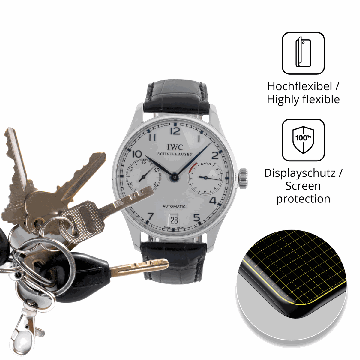 dipos Displayschutz für idomars iW07, transparente Oberfläche, geringe Dicke und perfekte Passform