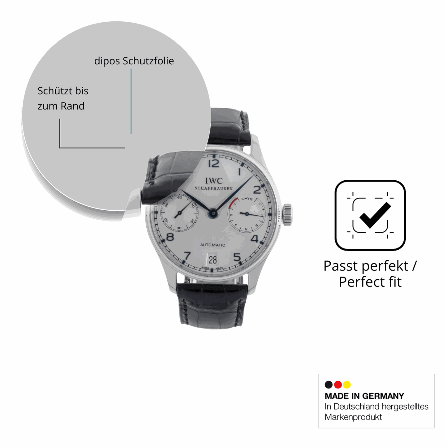 Schutzfolie mit optimaler Passform, zur Verwendung mit Hüllen geeignet