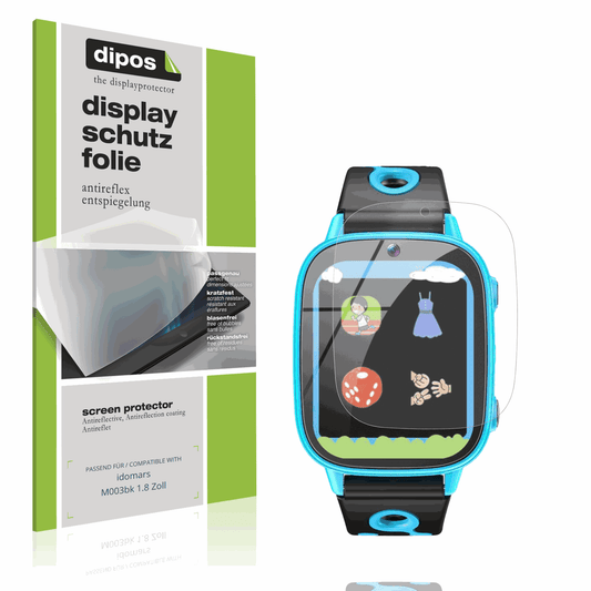Matte Displayschutzfolie von dipos passend für idomars M003bk 1.8 Zoll, präziser Zuschnitt und blasenfrei montiert