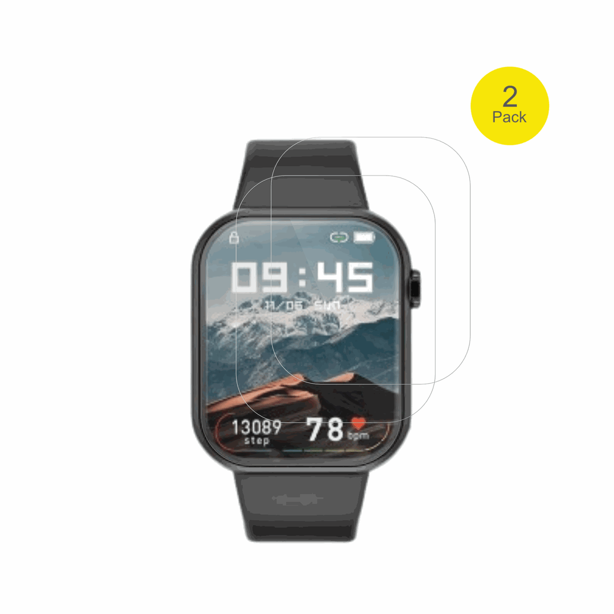 ignovatetr smartwatch mit aufgebrachter dipos Displayschutzfolie, glasklare Darstellung ohne Einschränkungen