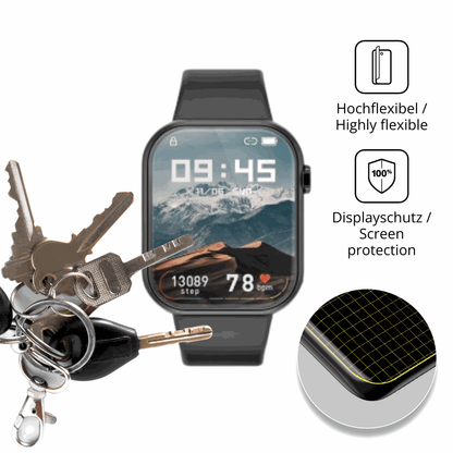 dipos Displayschutz für ignovatetr smartwatch, transparente Oberfläche, geringe Dicke und perfekte Passform