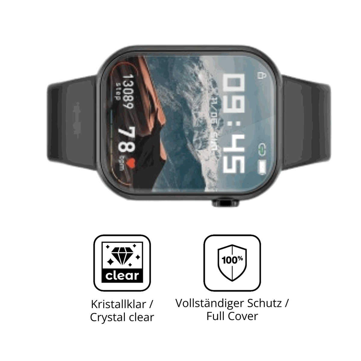 Dünne und klare Folie passend zugeschnitten für ignovatetr smartwatch