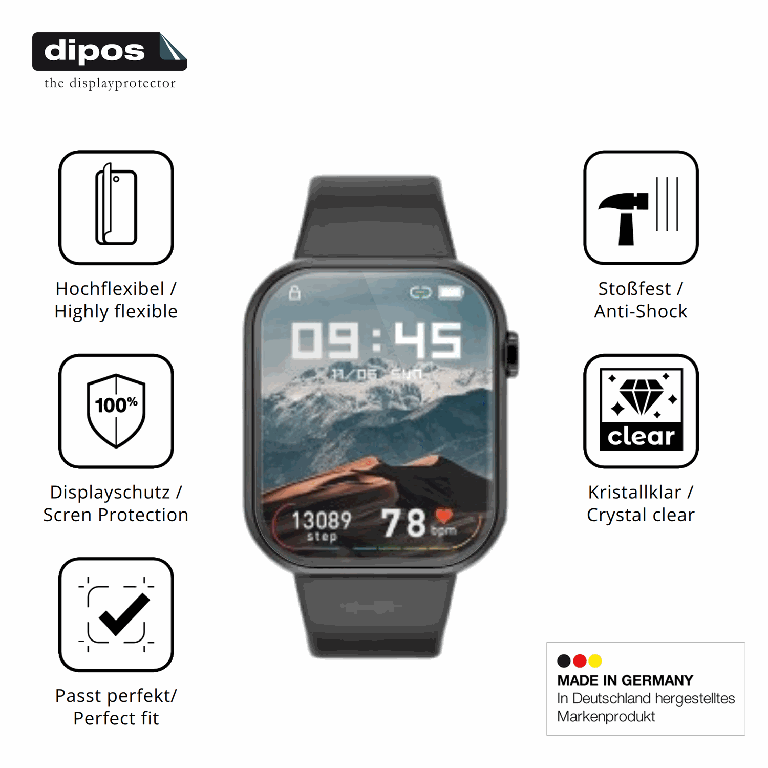 Displayschutz hergestellt in Deutschland, höchste Qualität made in Germany