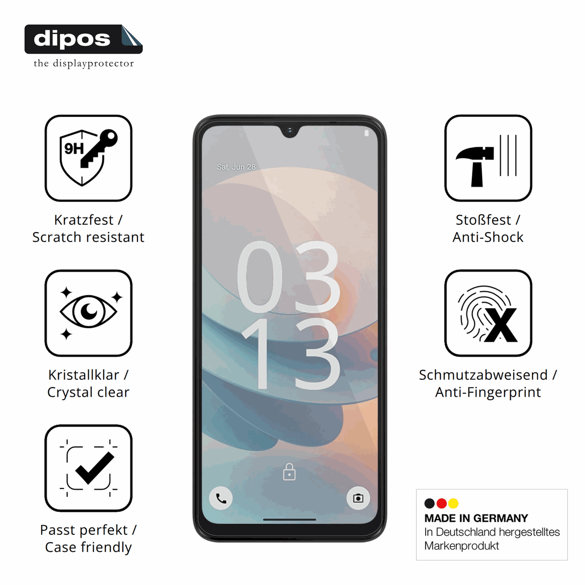 Displayschutz hergestellt in Deutschland, höchste Qualität made in Germany