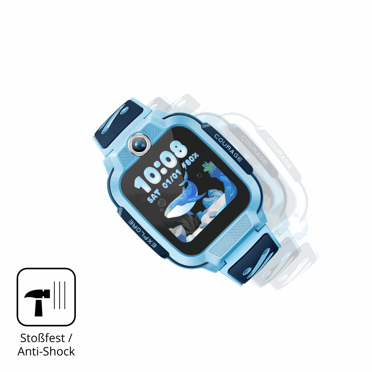 Schutz gegen Kratzer auf dem Imoo Watch Phone Z3 Glas durch Schlüssel, Stöße gegen die Tischkante oder Stürze