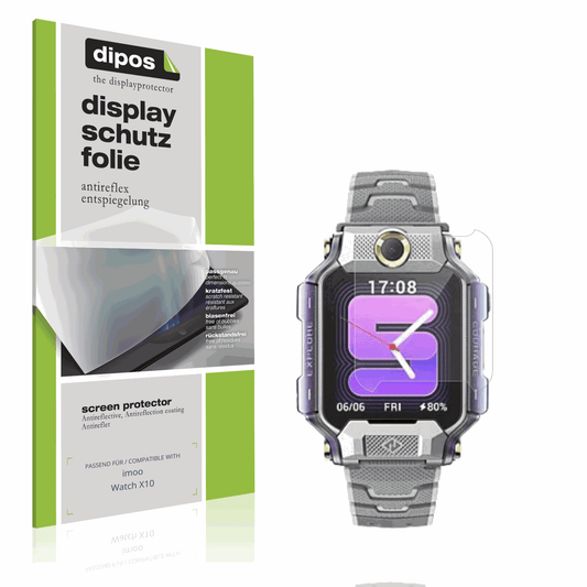 Matte Displayschutzfolie von dipos passend für imoo Watch X10, präziser Zuschnitt und blasenfrei montiert