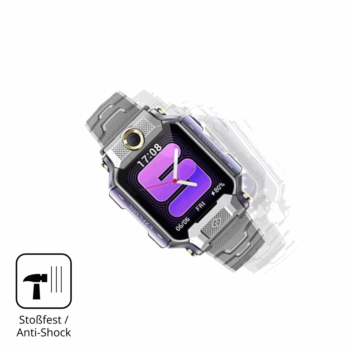 Schutz gegen Kratzer auf dem imoo Watch X10 Glas durch Schlüssel, Stöße gegen die Tischkante oder Stürze