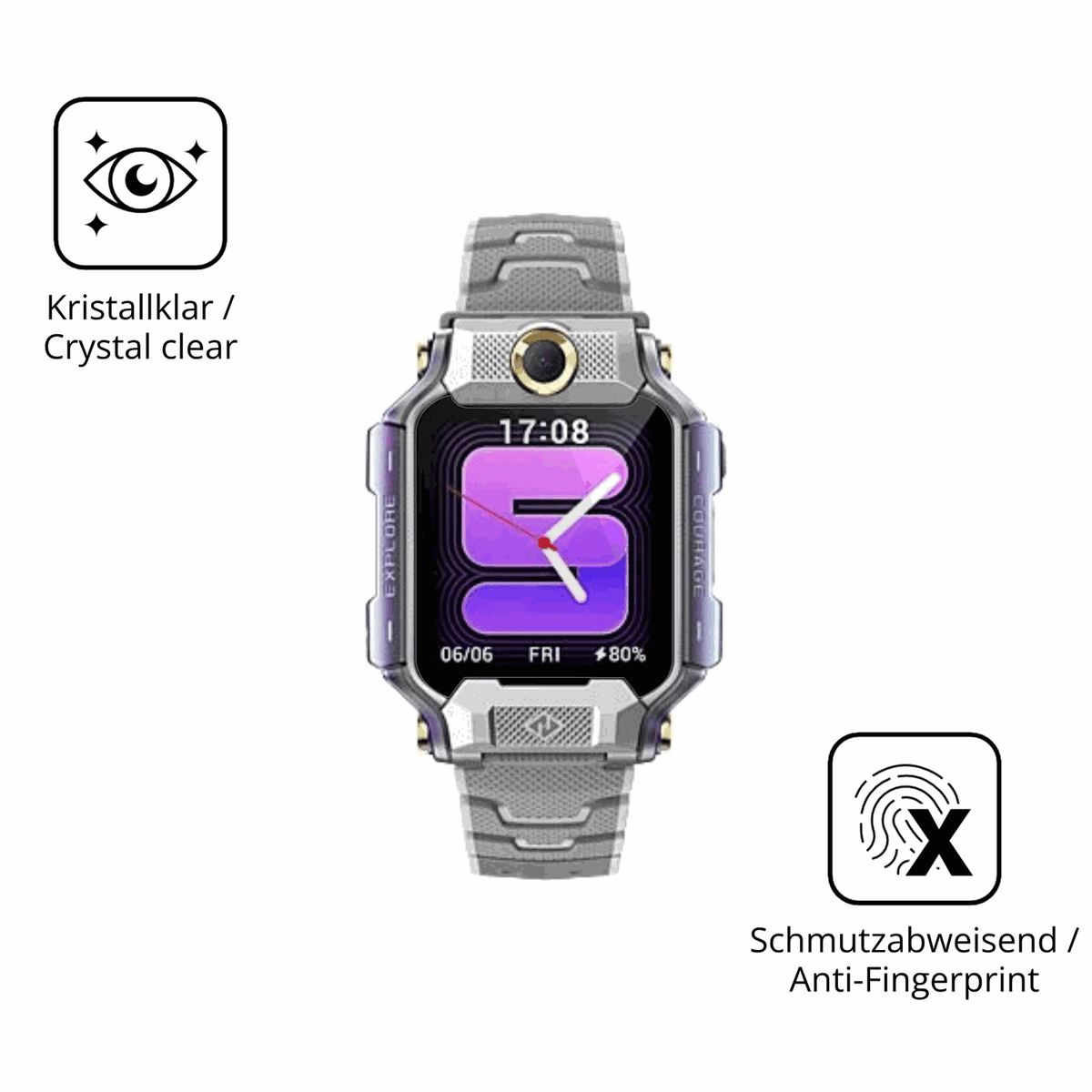 Flexible TPU-Folie passend zugeschnitten für imoo Watch X10, vollständige Abdeckung