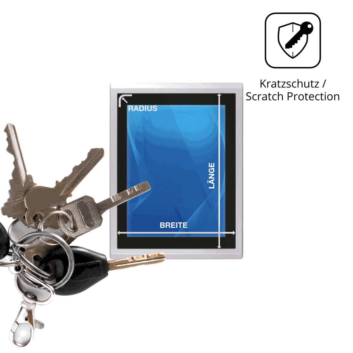 Klare Displayschutzfolie auf Touch-Display