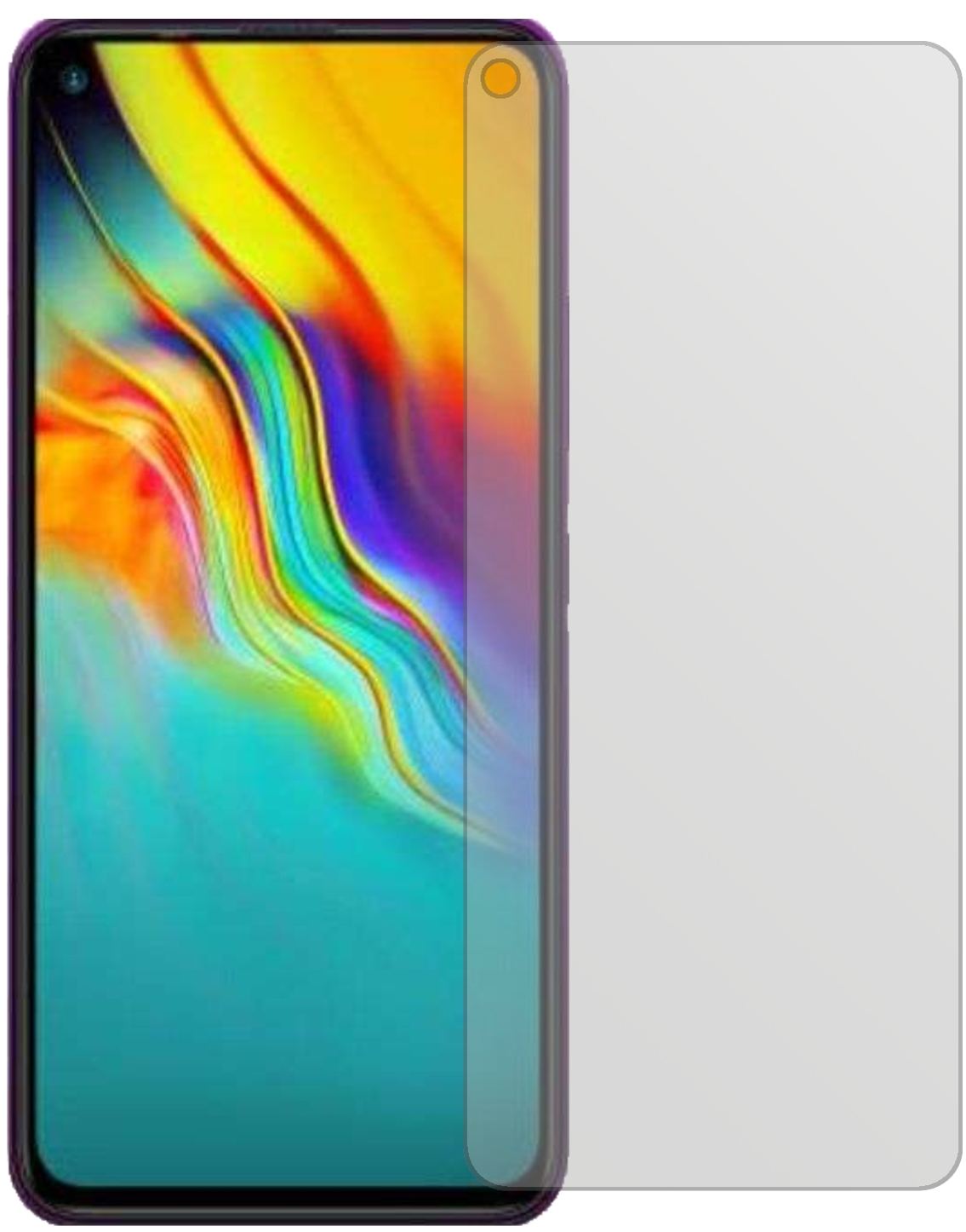 InfinixHot 9 mit aufgebrachter dipos Displayschutzfolie, die lästige Fingerabdrücke minimiert