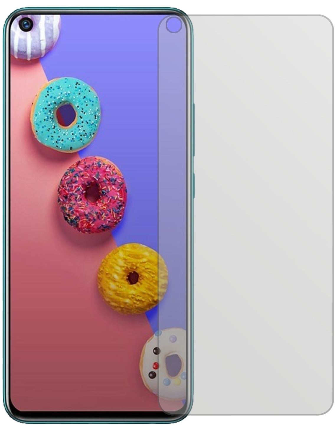 InfinixS5 mit aufgebrachter dipos Displayschutzfolie, die lästige Fingerabdrücke minimiert