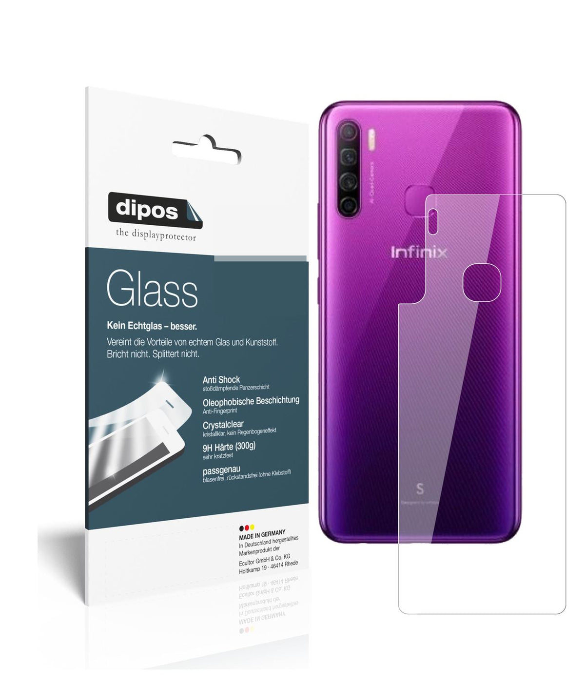 Perfekte Passform und ultimative Qualität: Unser 9H Panzerglas bietet Schutz für Infinix-S5 Lite Rückseite