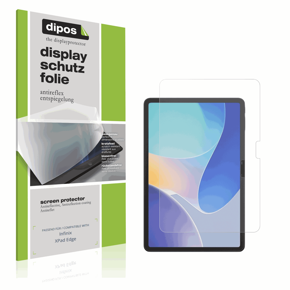 Matte Displayschutzfolie von dipos passend für Infinix XPad Edge, präziser Zuschnitt und blasenfrei montiert
