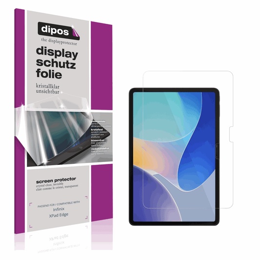 Klare Displayschutzfolie von dipos passend für Infinix XPad Edge, präziser Zuschnitt und blasenfrei montiert