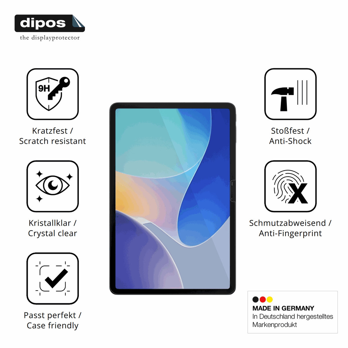 Displayschutz hergestellt in Deutschland, höchste Qualität made in Germany