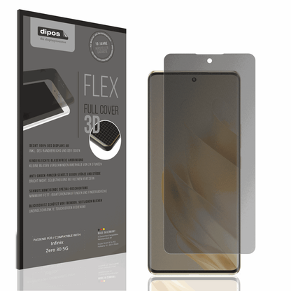 Blickschutzfolie von dipos passend für Infinix Zero 30 5G, 100% Displayabdeckung und blasenfreie Montage