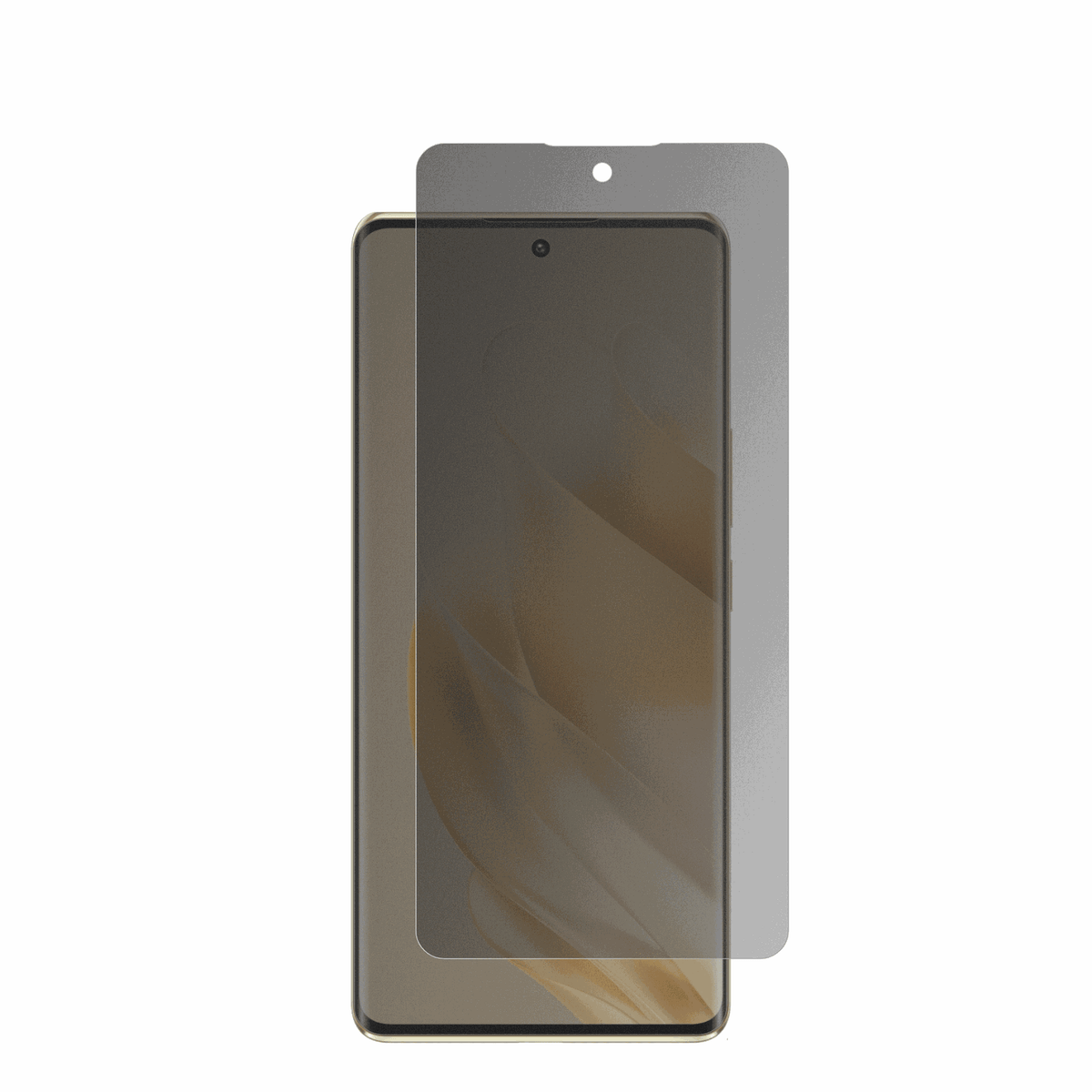 InfinixZero 30 5G mit aufgebrachter dipos Flex Schutzfolie, die seitliche Einblicke blockiert