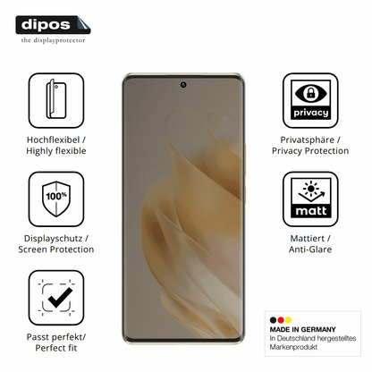 Flexible TPU-Folie passend zugeschnitten für Infinix Zero 30 5G, mit Privatsphäre-Schutz durch Sichtschutz-Folie