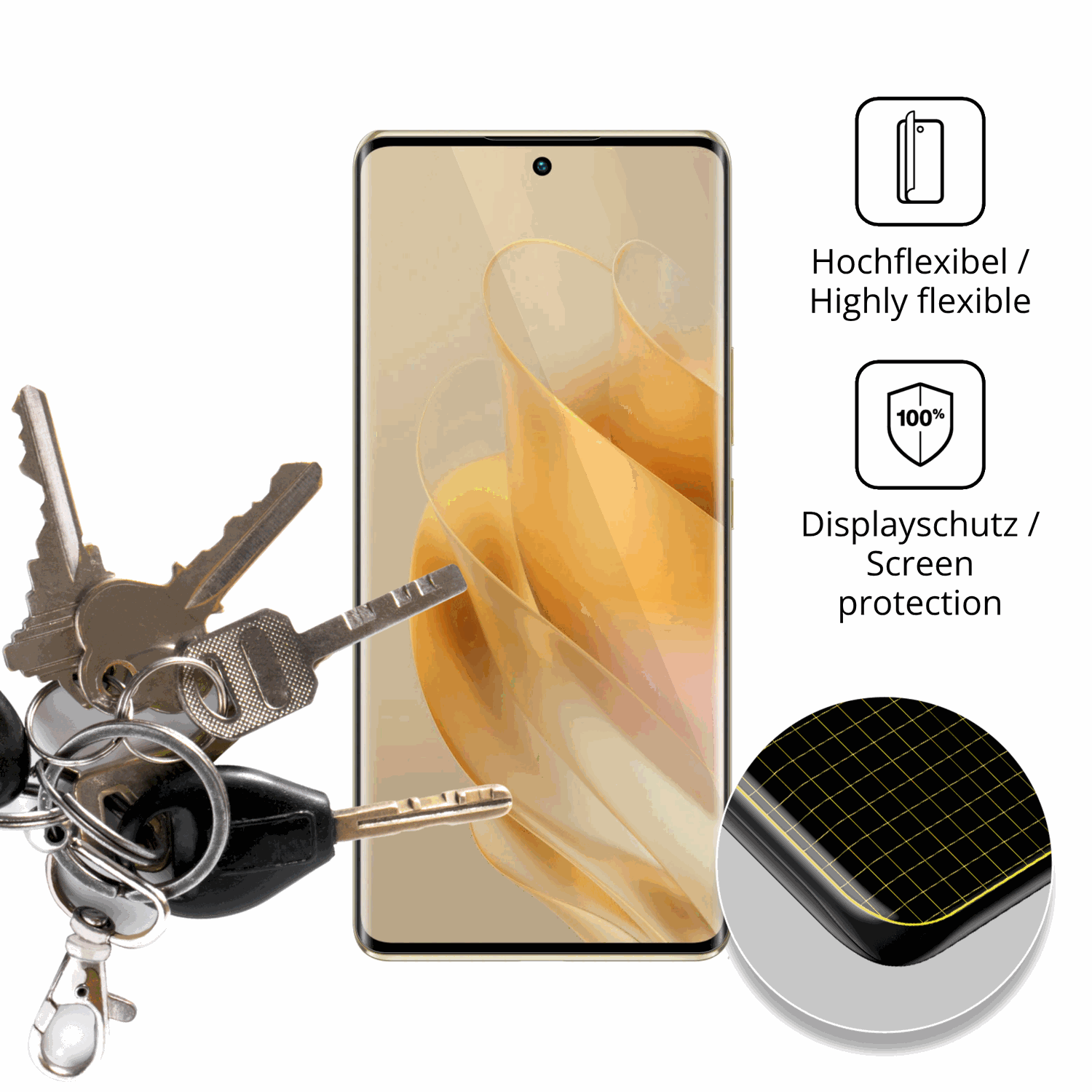 dipos Displayschutz für Infinix Zero 30 5G, transparente Oberfläche, geringe Dicke und perfekte Passform