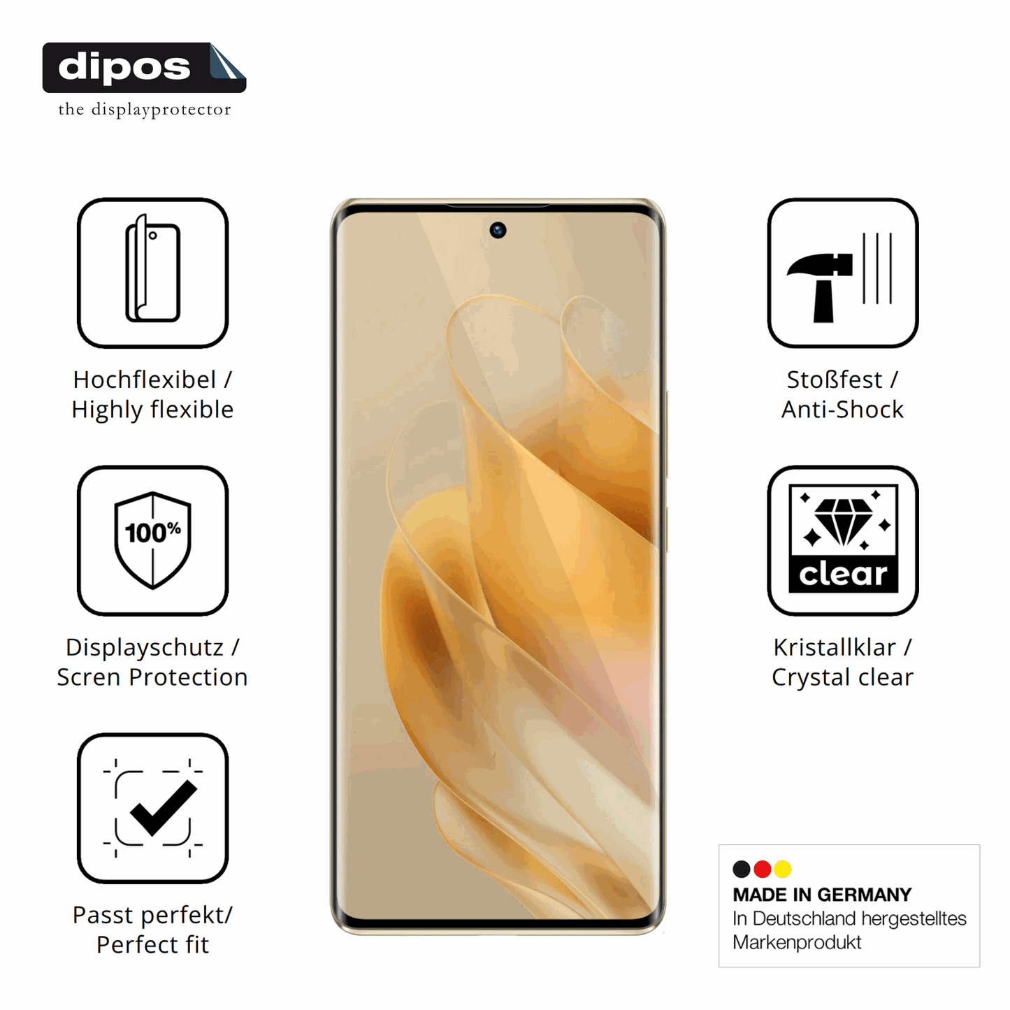 Displayschutz hergestellt in Deutschland, höchste Qualität made in Germany