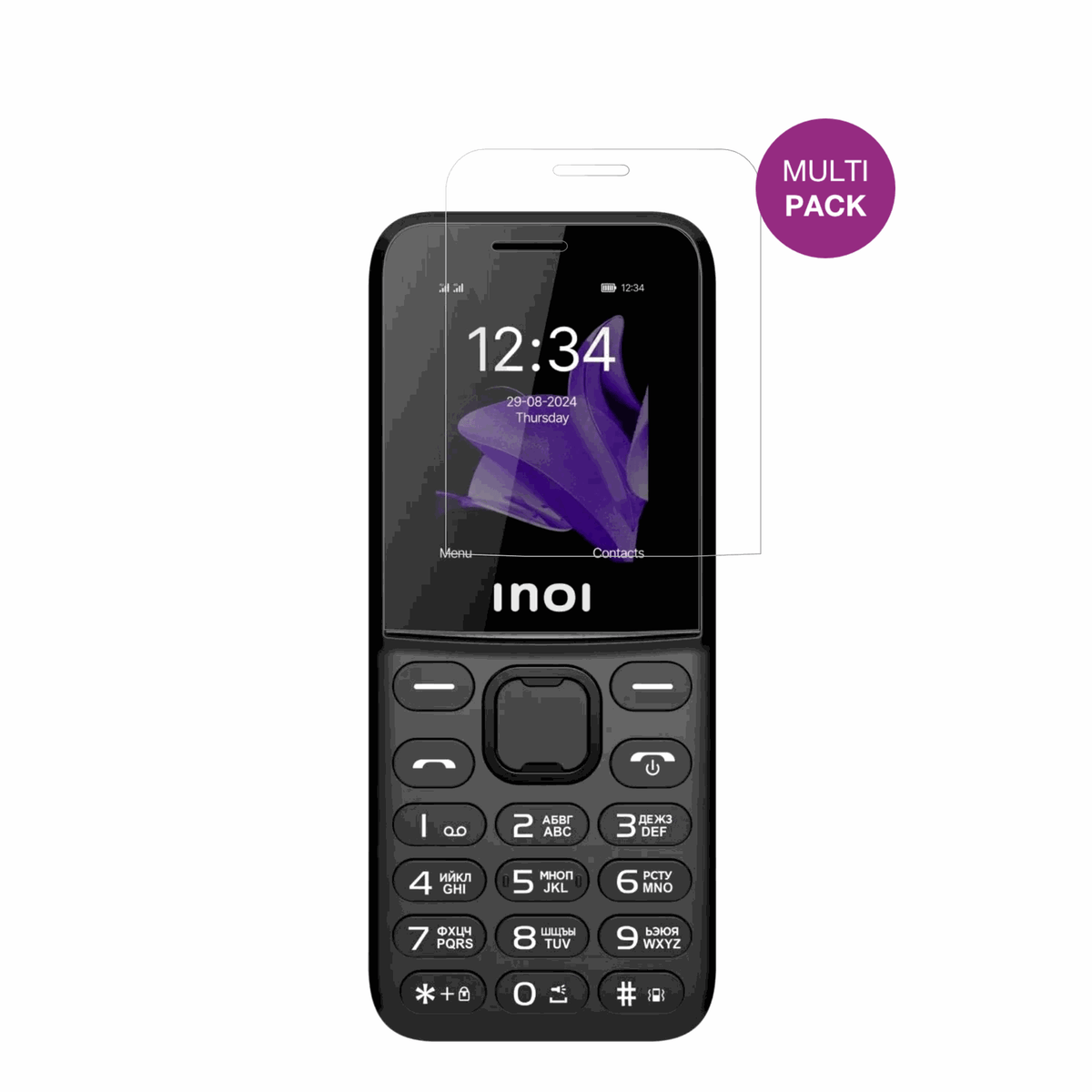 INOI244 Modern Plus 4G mit aufgebrachter dipos Displayschutzfolie, glasklare Darstellung ohne Einschränkungen