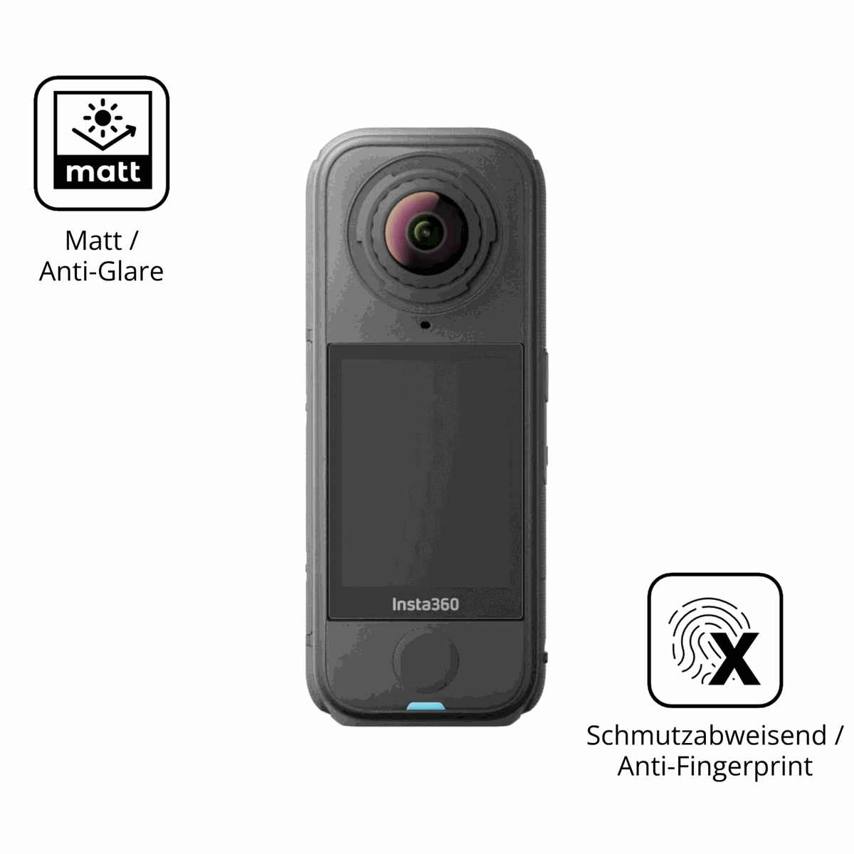 9H Hartbeschichtete, flexible Folie passend zugeschnitten für insta360x4 air