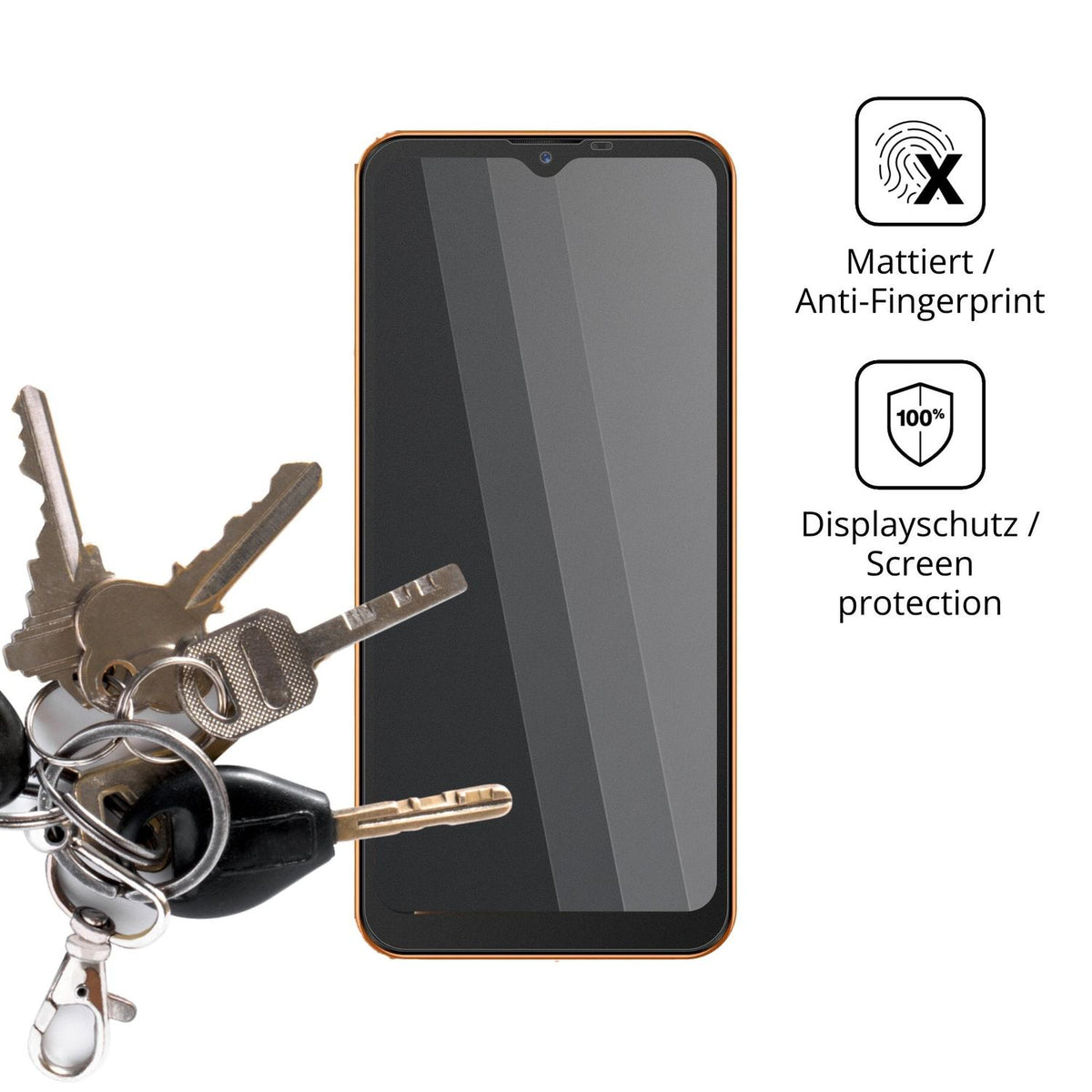 dipos Displayschutz für invens Note 15P, mattierte Oberfläche, Blickschutzfilter und perfekter Passform