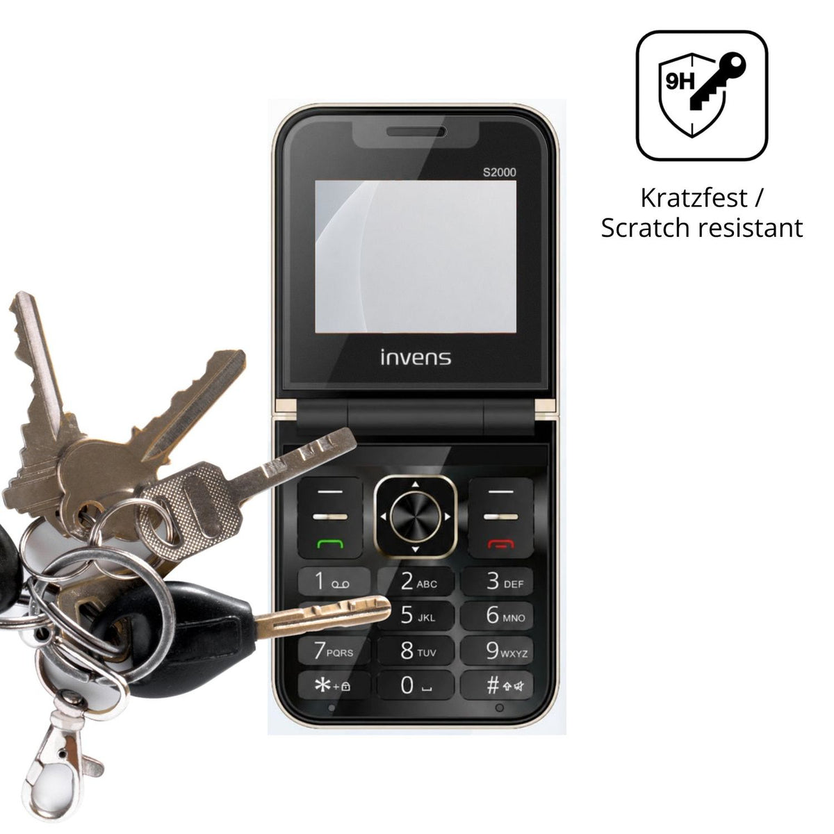 dipos Displayschutz für invens S2000, mattierte Oberfläche, robuste Festigkeit und perfekte Passform