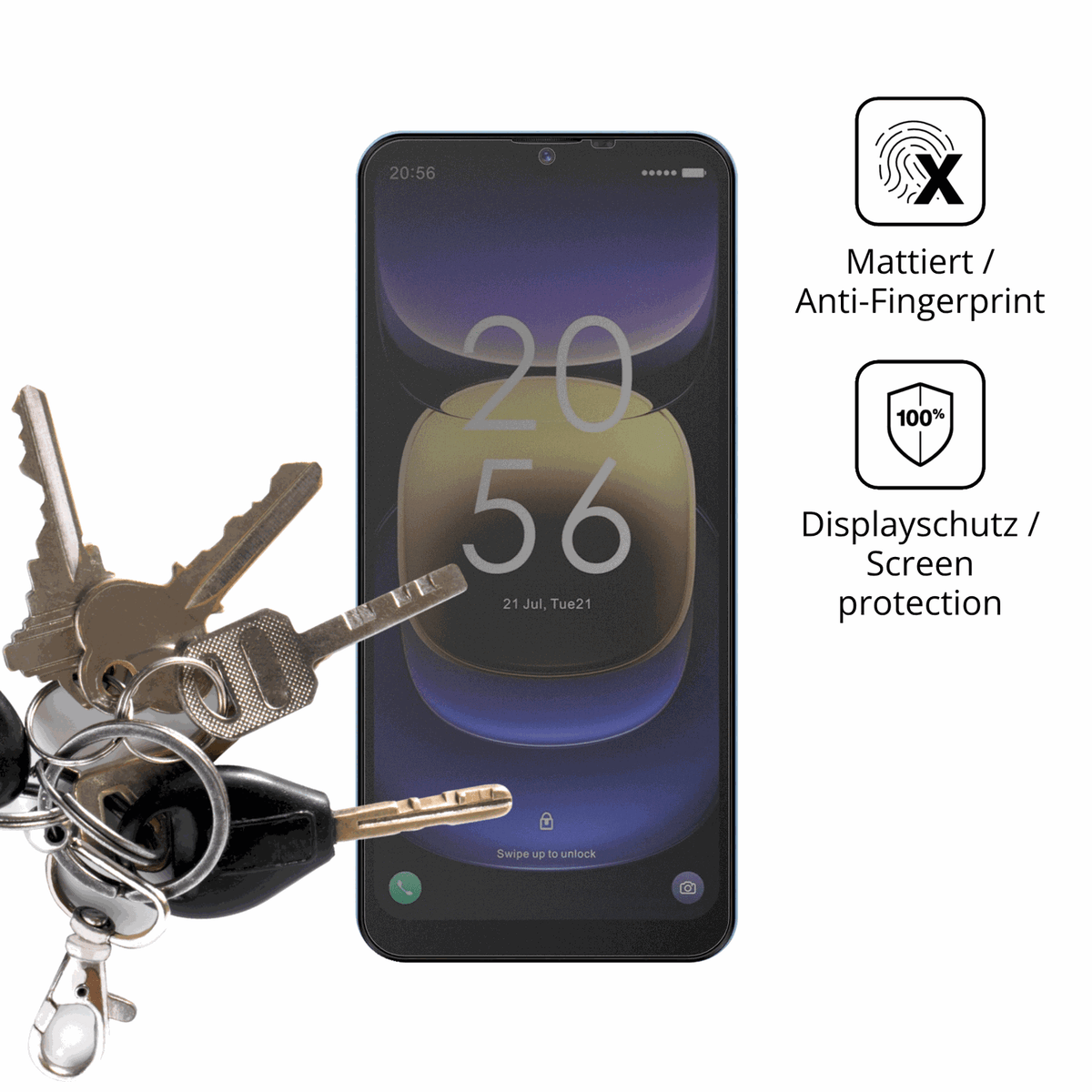 dipos Displayschutz für Invens Note TK01, mattierte Oberfläche, Blickschutzfilter und perfekter Passform