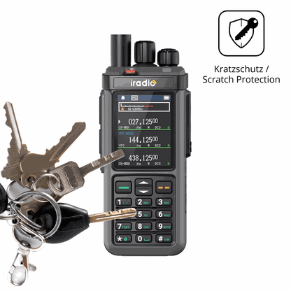 Schutz gegen Kratzer auf dem IRADIO UV-98 Glas durch Schlüssel oder Ähnliches