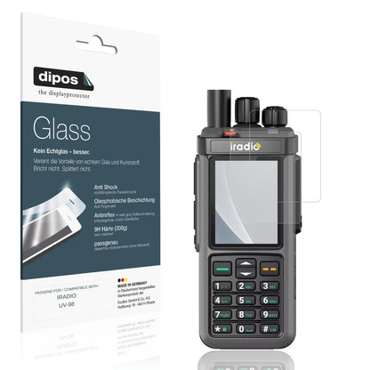 Matte Displayschutzfolie von dipos passend für IRADIO UV-98, 9H kratzfest und blasenfrei montiert