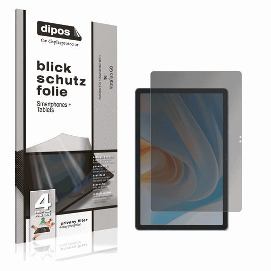Blickschutzfolie von dipos passend für Itel VistaTab GO, präziser Zuschnitt und blasenfrei montiert