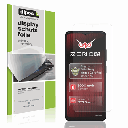 Matte Displayschutzfolie von dipos passend für Itel Zeno 20 Max, präziser Zuschnitt und blasenfrei montiert