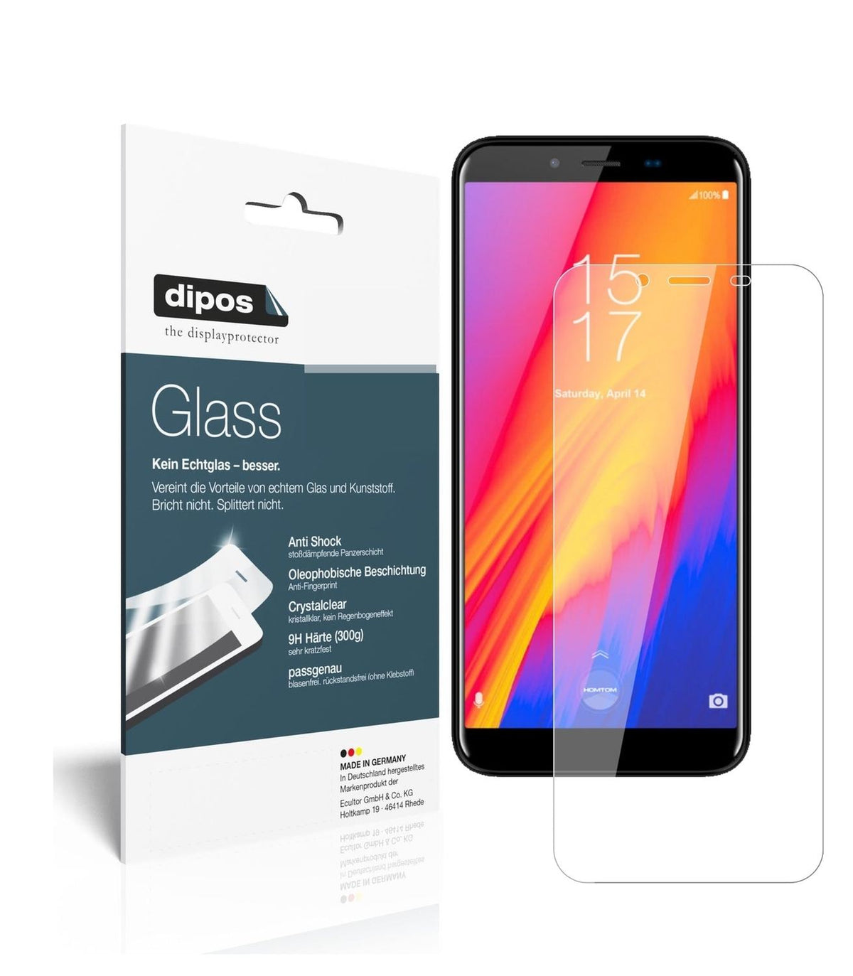 1x 9H Schutzfolie für HomTom S99 Panzerfolie