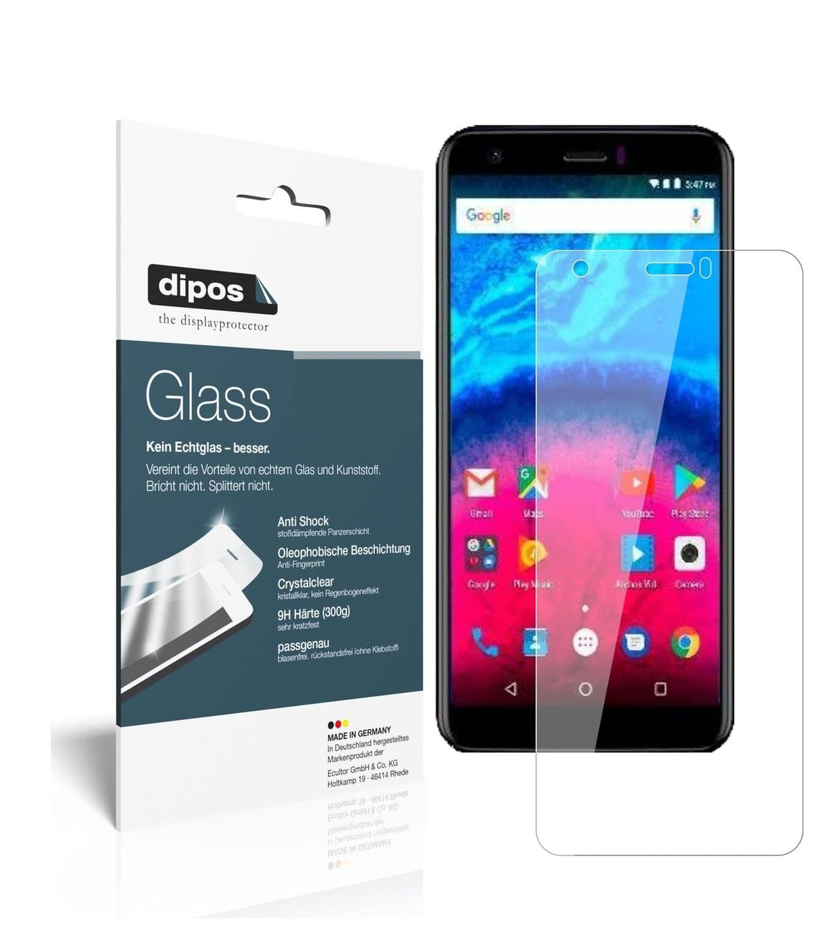 1x 9H Schutzfolie für Archos Core 55S Panzerfolie