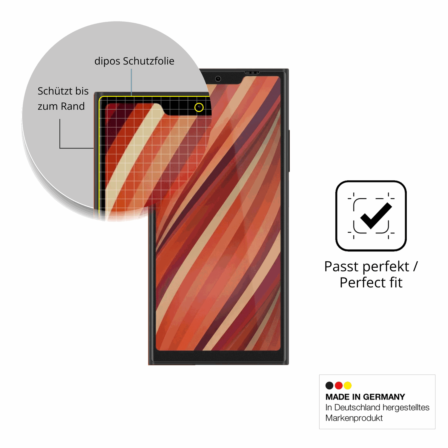 Besonders flexibler Displayschutz mit Anti-Shock-Schicht im Materialmix