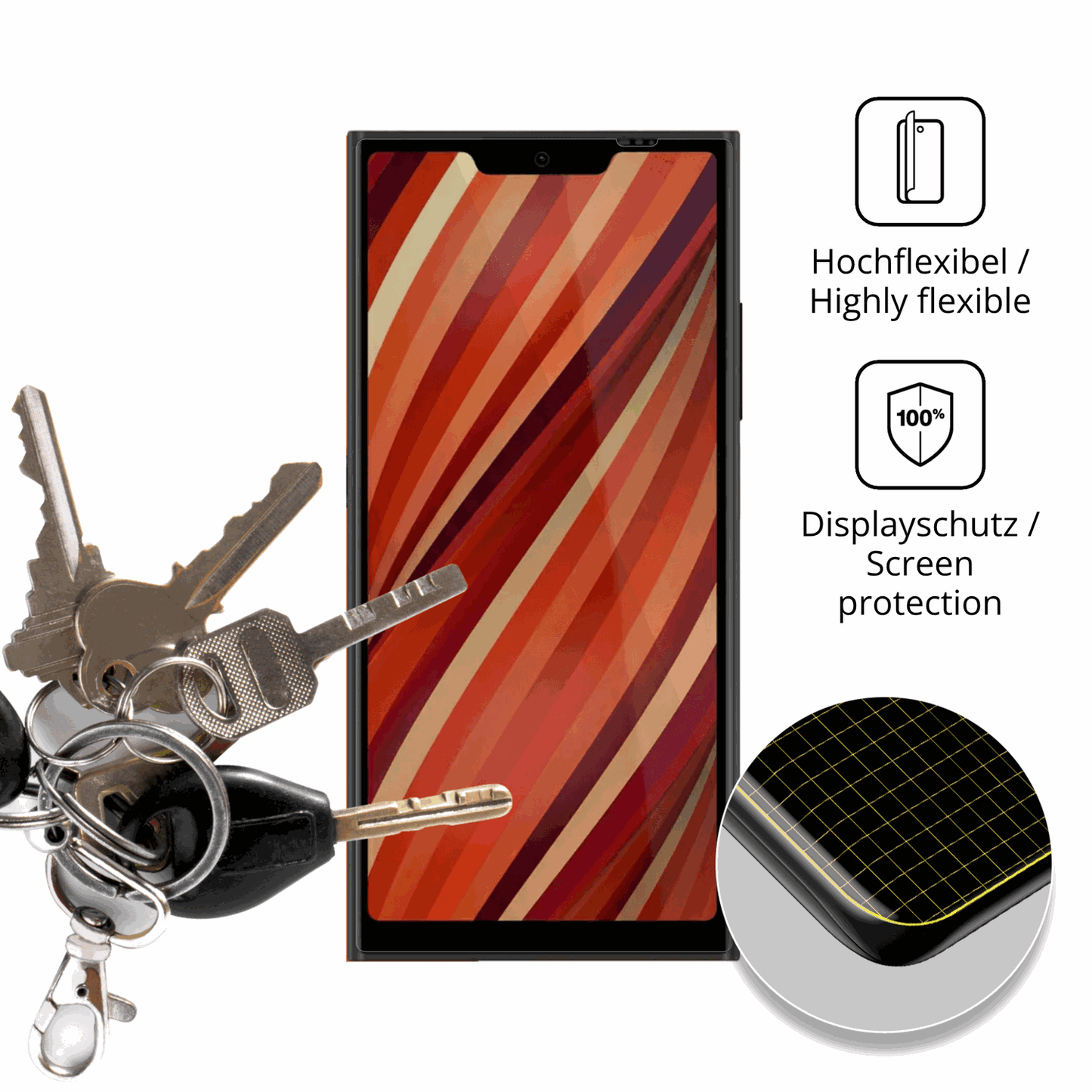 dipos Displayschutz für Jolla Phone, transparente Oberfläche, geringe Dicke und perfekte Passform