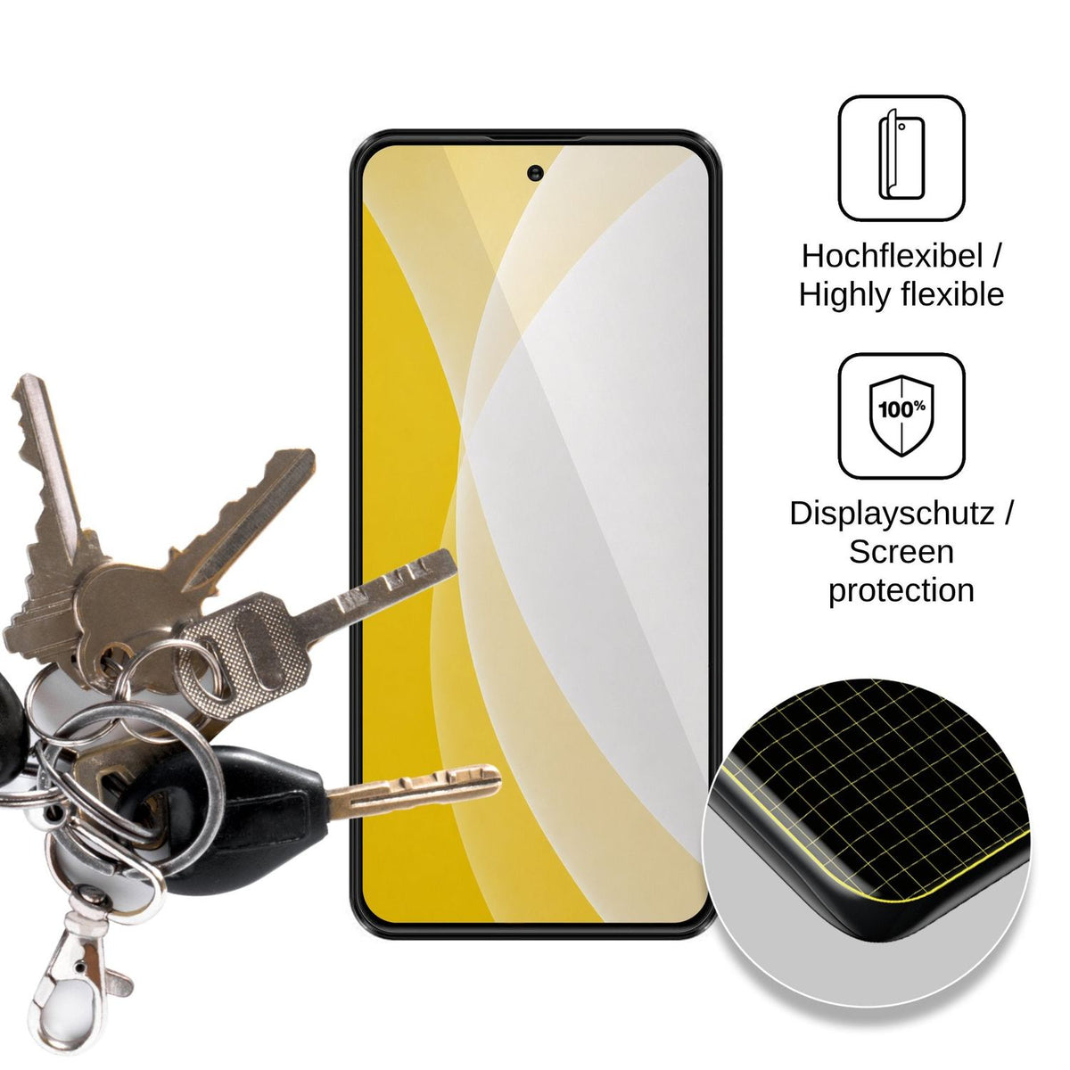 2x 3D Full Cover Schutzfolie für JoyHandy Pova 7 Pro