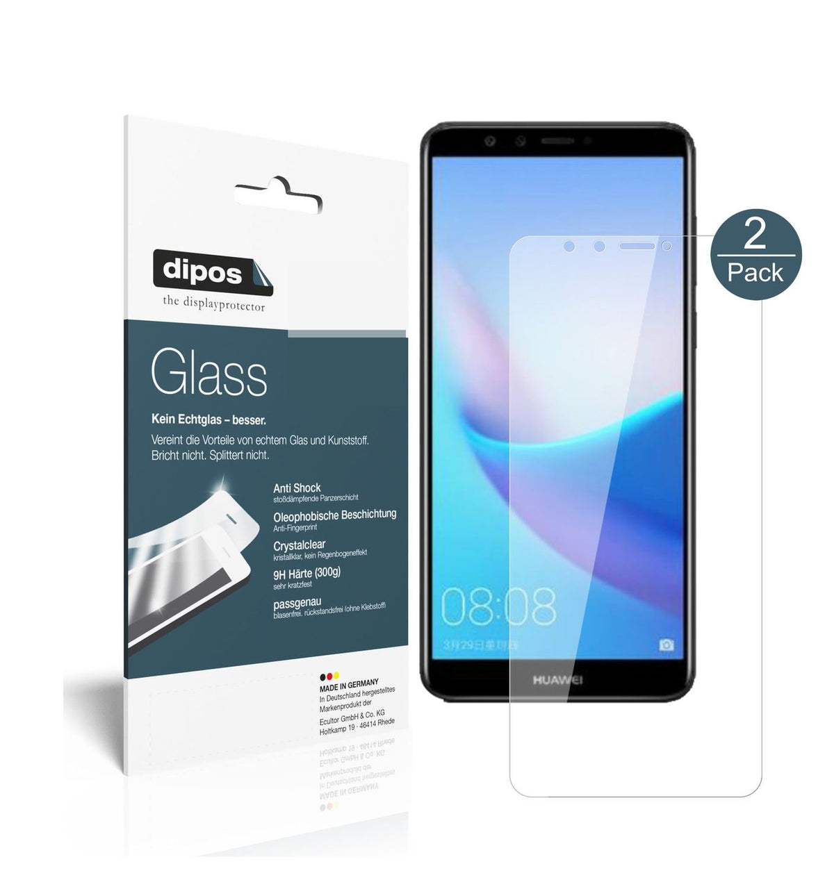 2x 9H Schutzfolie für Huawei Enjoy 8 Plus Panzerfo (1)