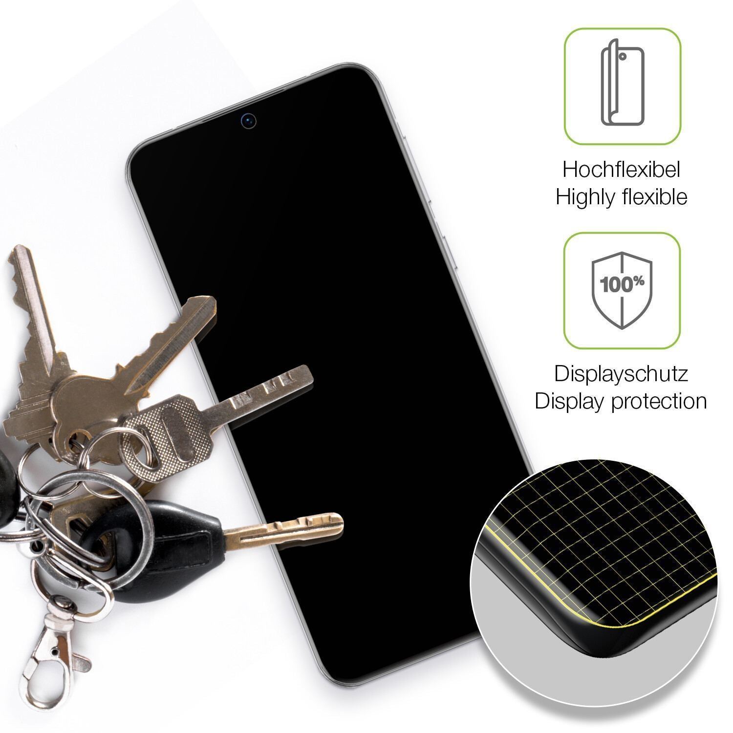 2x Full Cover Schutzfolie matt für Huawei P50E (3)