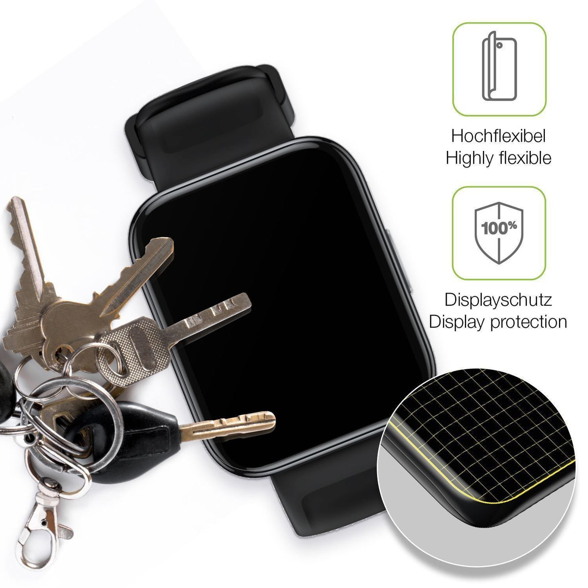 2x Full Cover Schutzfolie matt für Realme Watch 3 (3)