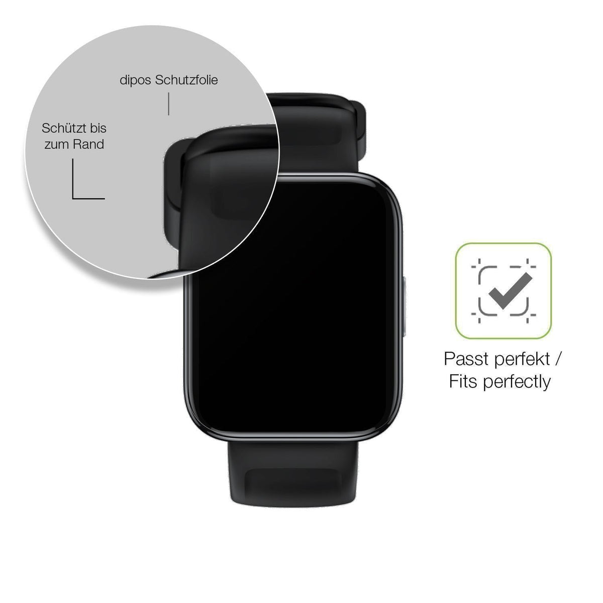 2x Full Cover Schutzfolie matt für Realme Watch 3 (6)