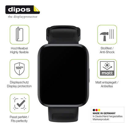2x Full Cover Schutzfolie matt für Realme Watch 3 (7)