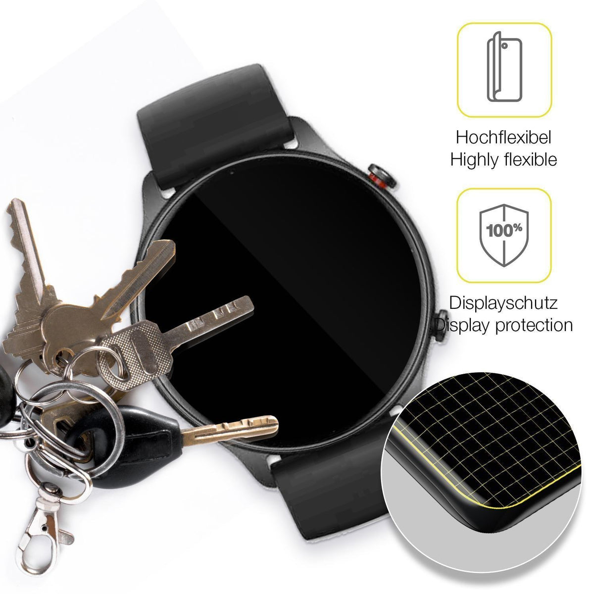 2x 3D Full Cover Schutzfolie für Amazfit GTR 2e (3)