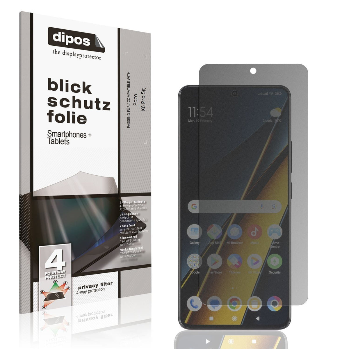 Blickschutzfolie für Poco X6 Pro 5g matt Schutzfol (1)