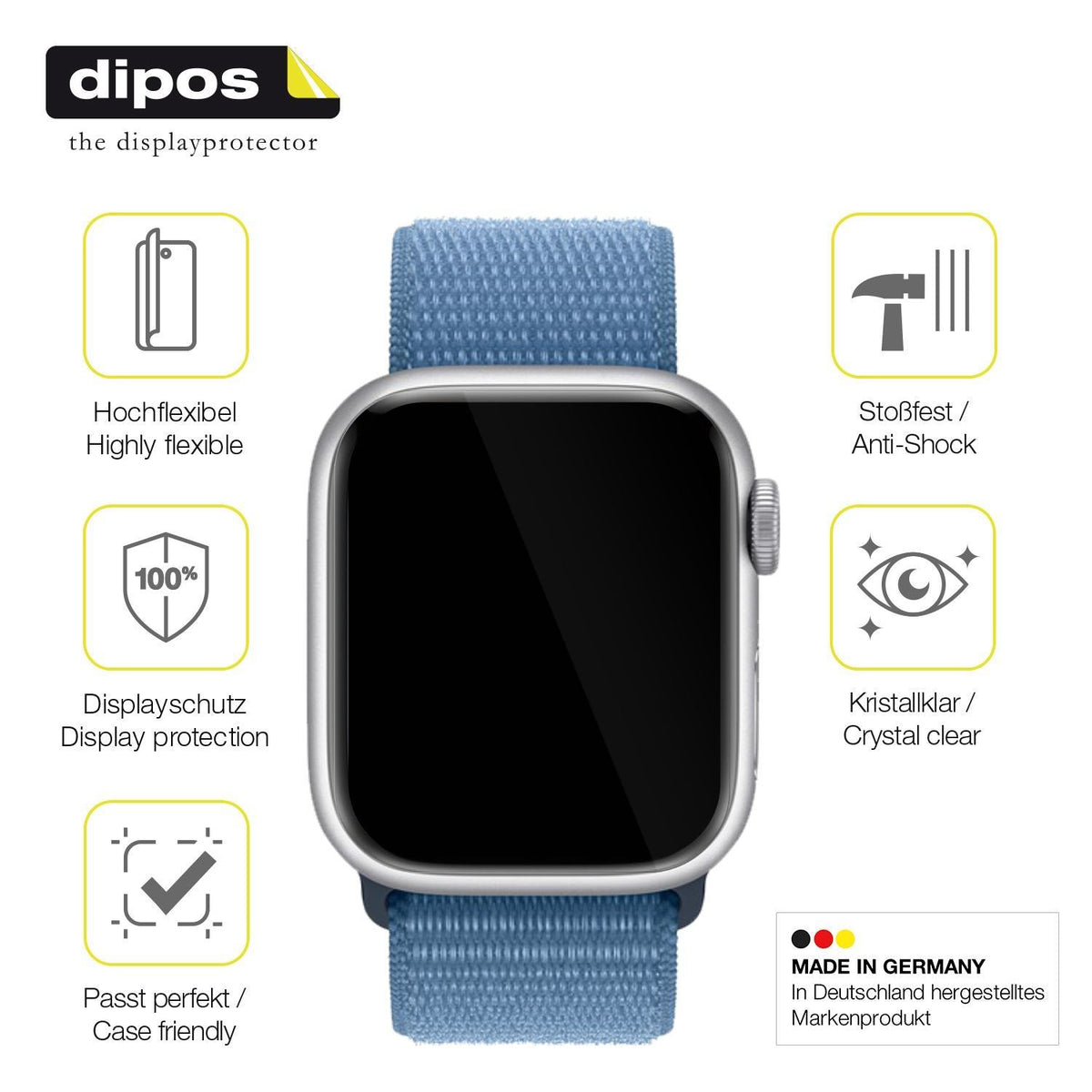 2x 3D Full Cover Schutzfolie für Apple Watch Serie (7)