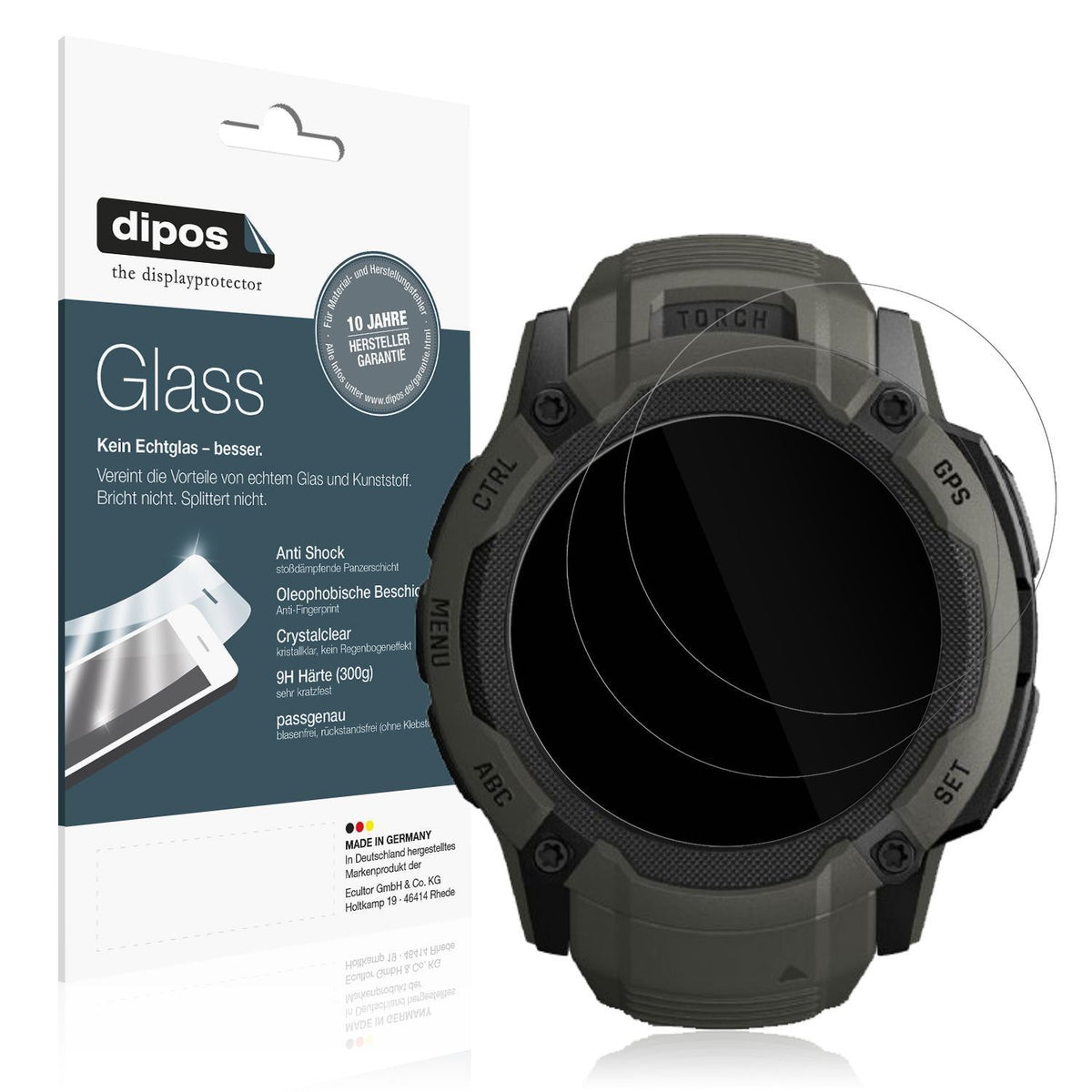 2x 9H Schutzfolie für Garmin Instinct 2x Solar Pan (1)