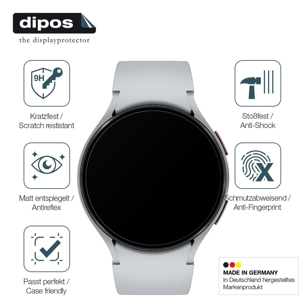 2x 9H Schutzfolie matt für Samsung Galaxy Watch 6  (7)