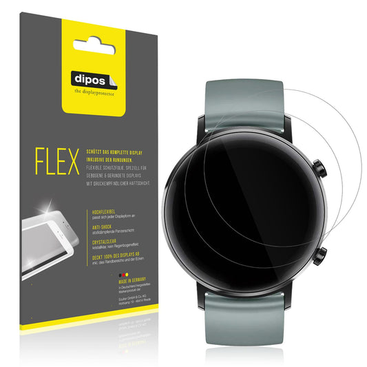 2x 3D Full Cover Schutzfolie für Huawei Watch GT2  (1)