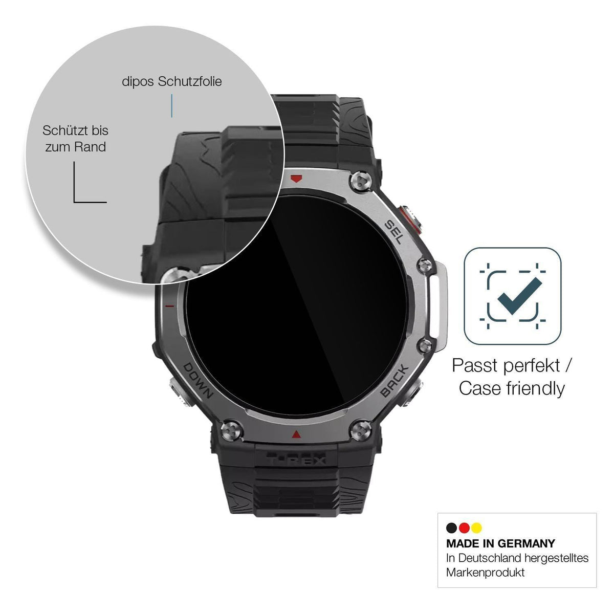2x 9H Schutzfolie für Amazfit T-Rex 3 Panzerfolie (6)